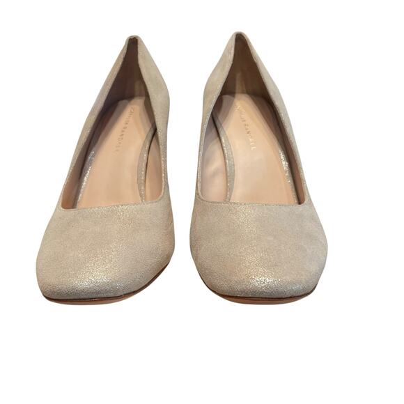 Loeffler Randall Phyllis Shimmer Metallic Suede Sparkly Pump Sugar Gold Size 10 - Picture 3 of 8